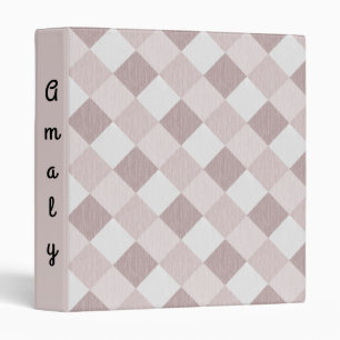 Beige and Grey Geometric Patchwork Pattern Oblique Binder