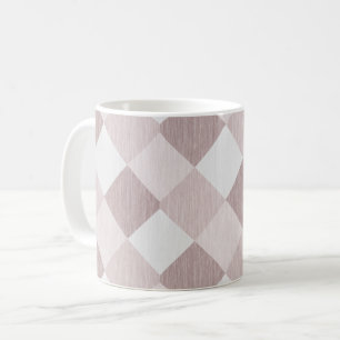 Beige and Grey Geometric Patchwork Pattern Oblique Coffee Mug