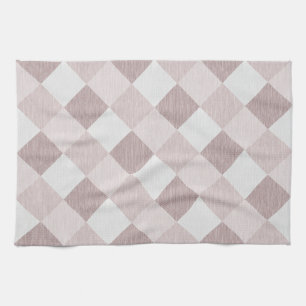 Beige and Grey Geometric Patchwork Pattern Oblique Kitchen Towel