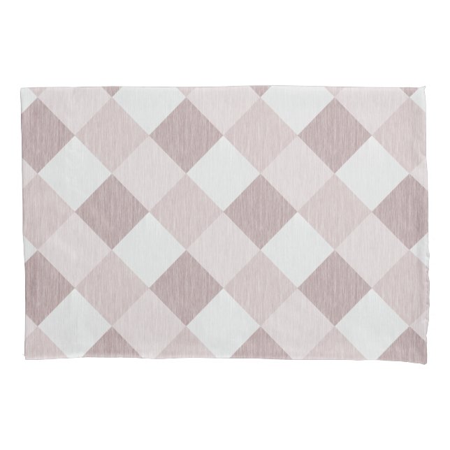 Beige and Grey Geometric Patchwork Pattern Oblique Pillowcase (Front)