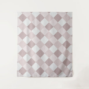 Beige and Grey Geometric Patchwork Pattern Oblique Tapestry