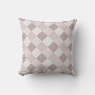 Beige and Grey Geometric Patchwork Pattern Oblique Throw Pillow