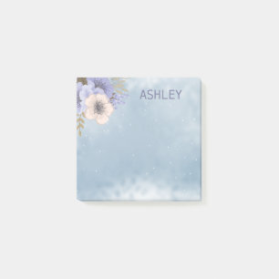 Beige And Lavender Flowers Post-it Notes