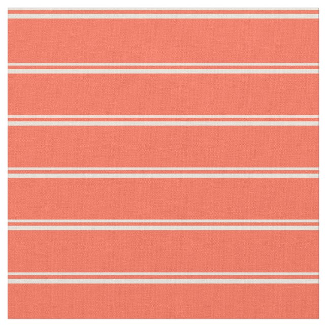 Beige and Red Stripes/Lines Pattern Fabric (Close Up)