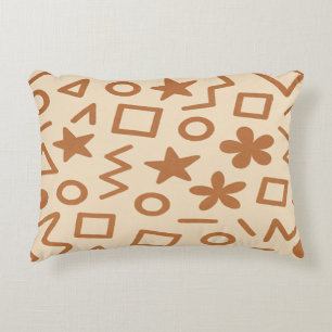 Beige and Reddish Brown Accent Pillow