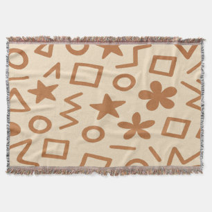 Beige and Reddish Throw Blanket