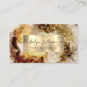 beige and sage green watercolor Business Card
