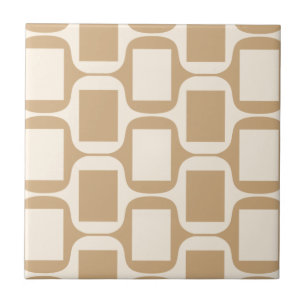Beige and sand coloured rectangles and curves tile