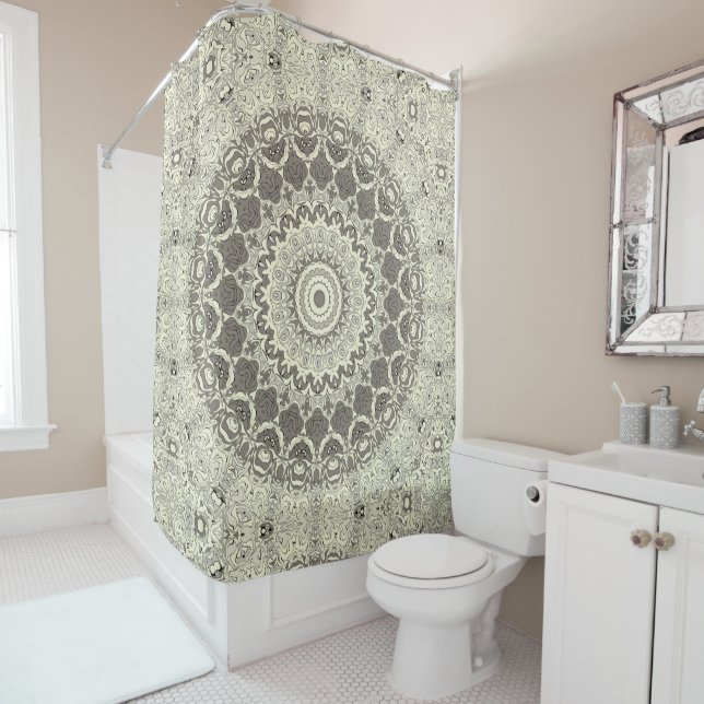 Beige and Taupe Mandala Pattern Design (In Situ)