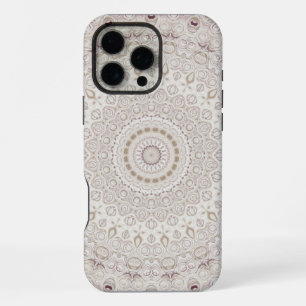 Beige and Taupe Mandala Pattern Design iPhone 16 Pro Max Case