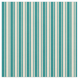 Beige and Teal Stripes Fabric