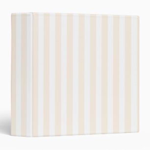 Beige and white candy stripes binder