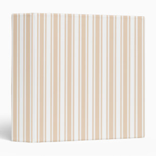 Beige and white candy stripes binder