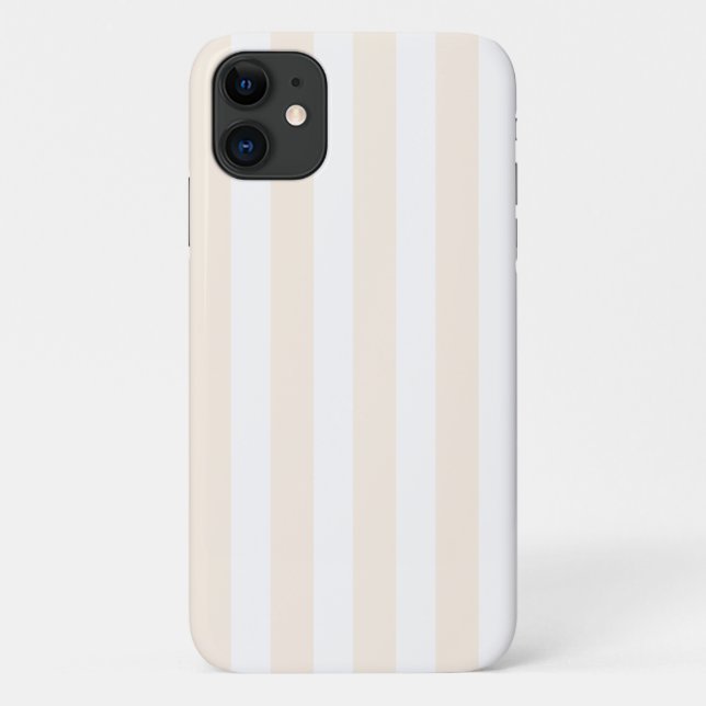 Beige and white candy stripes Case-Mate iPhone case (Back)