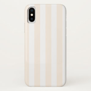 Beige and white candy stripes Case-Mate iPhone case