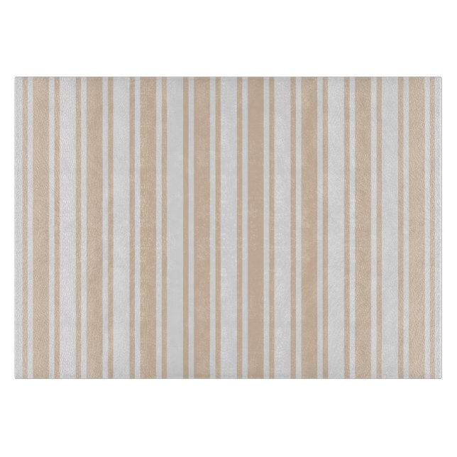 Beige and white candy stripes cutting board (Front)