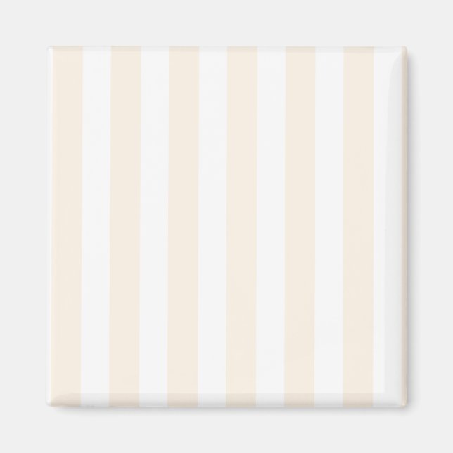 Beige and white candy stripes magnet (Front)