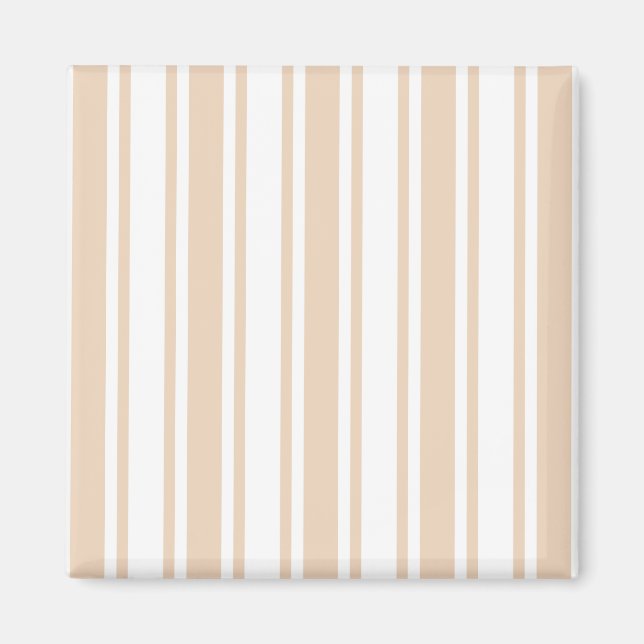 Beige and white candy stripes magnet (Front)