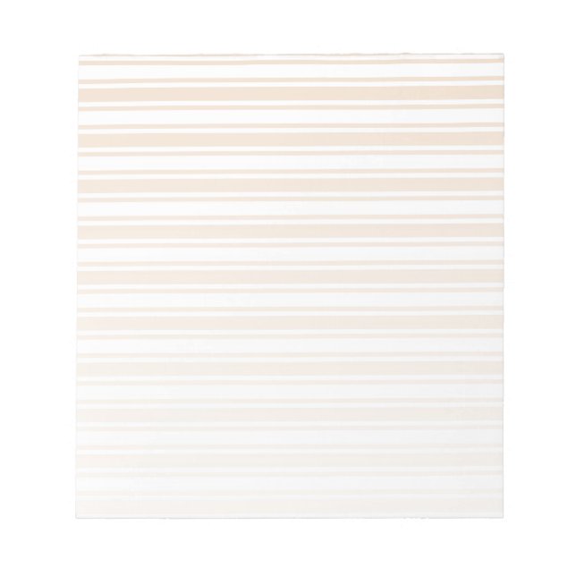 Beige and white candy stripes notepad (Front)