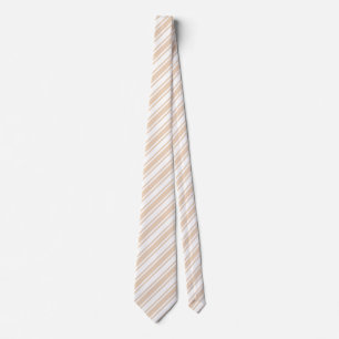 Beige and white candy stripes tie