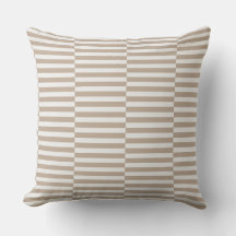 Beige and White Chequered Pattern Throw Pillow