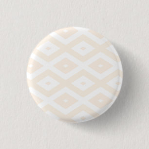 Beige and white diamond pattern 1 inch round button
