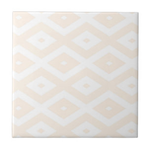 Beige and white diamond pattern tile