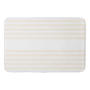 Beige and white five stripe pattern bath mat