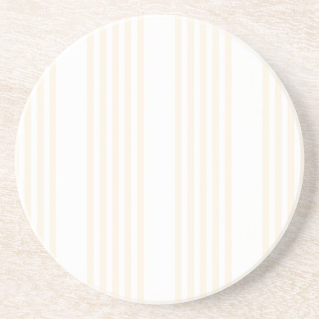 Beige and white five stripe pattern coaster (Front)