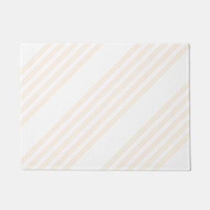Beige and white five stripe pattern doormat