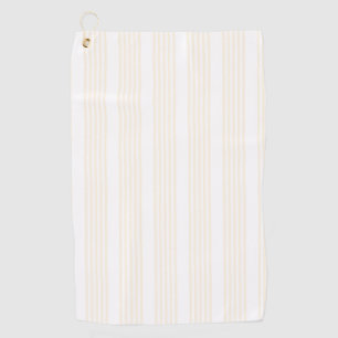 Beige and white five stripe pattern golf towel