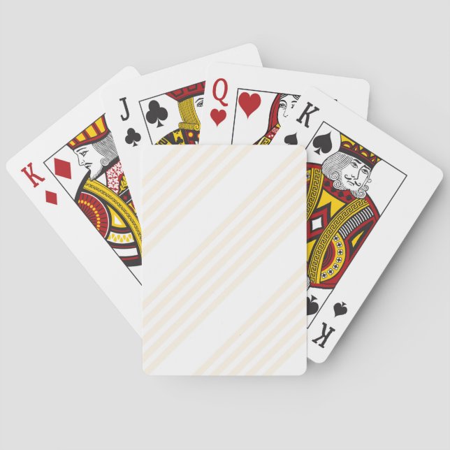Beige and white five stripe pattern playing cards (Back)