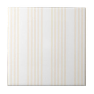 Beige and white five stripe pattern tile