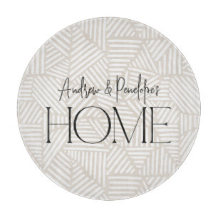 Beige and white modern geometric minimal home cutting board