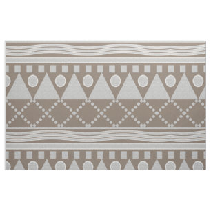 Beige And White Southwest Design Pattern Fabric