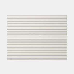 Beige and White Ticking Stripe  Doormat