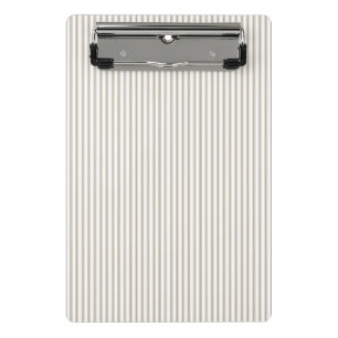 Beige and White Ticking Stripe  Mini Clipboard