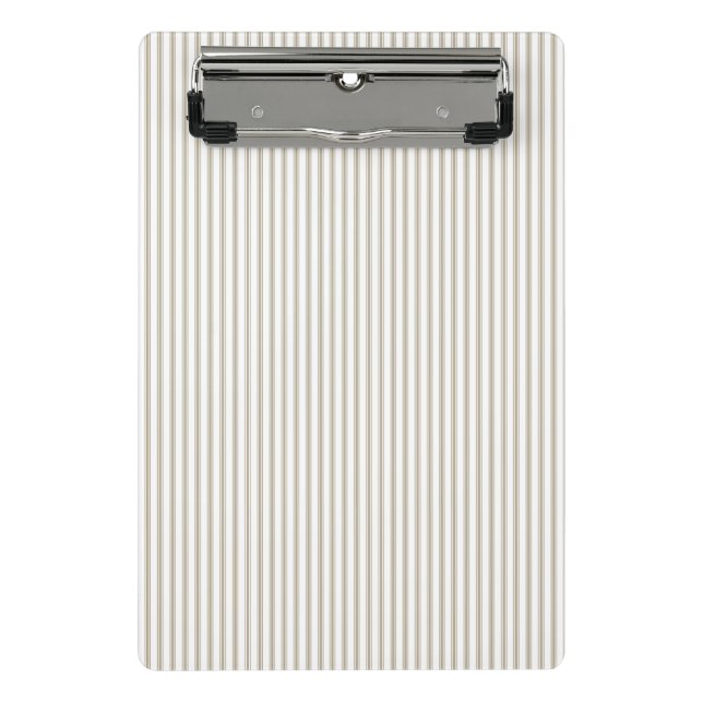 Beige and White Ticking Stripe  Mini Clipboard (Front)