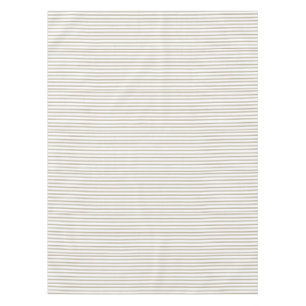 Beige and White Ticking Stripe Tablecloth