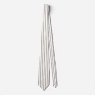Beige and White Ticking Stripe  Tie