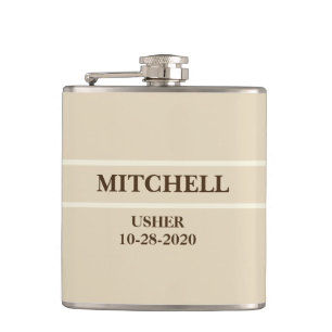 Beige and White Wedding Flask