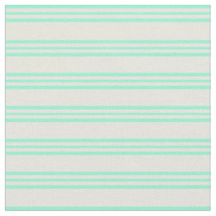 Beige & Aquamarine Lines Pattern Fabric