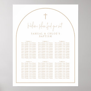 Beige Arch Minimal Joint Christening Seating Chart