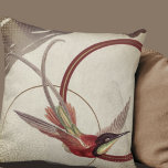 Beige Artistic Hummingbird Design | Maroon Throw Pillow<br><div class="desc">Stylish throw pillow features an artistic design in a beige and burgundy colour palette. An artistic design with a beautiful hummingbird as the focal point with red and green accents on a neutral abstract background with a burgundy maroon and gold geometric circle composition. This elegant design is built on combinations...</div>