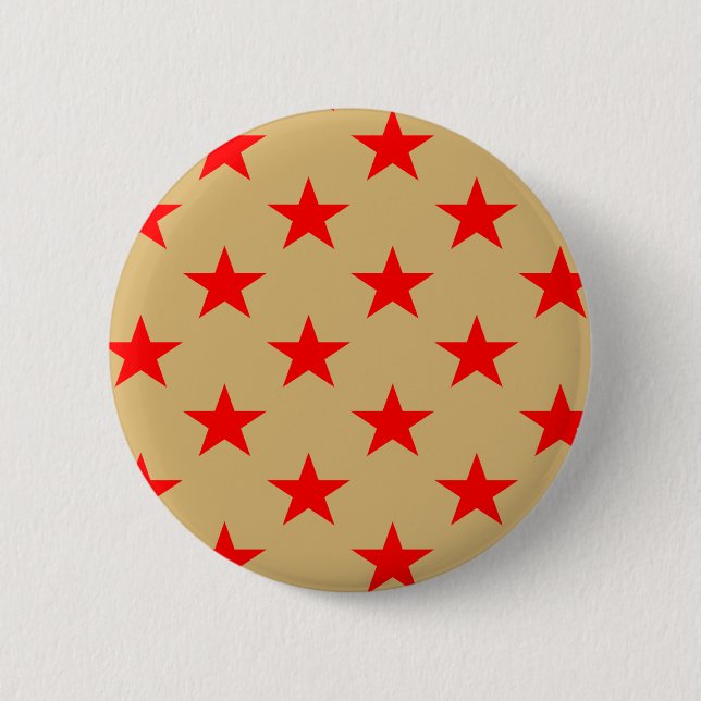 Beige Background And Red Stars 2 Inch Round Button (Front)