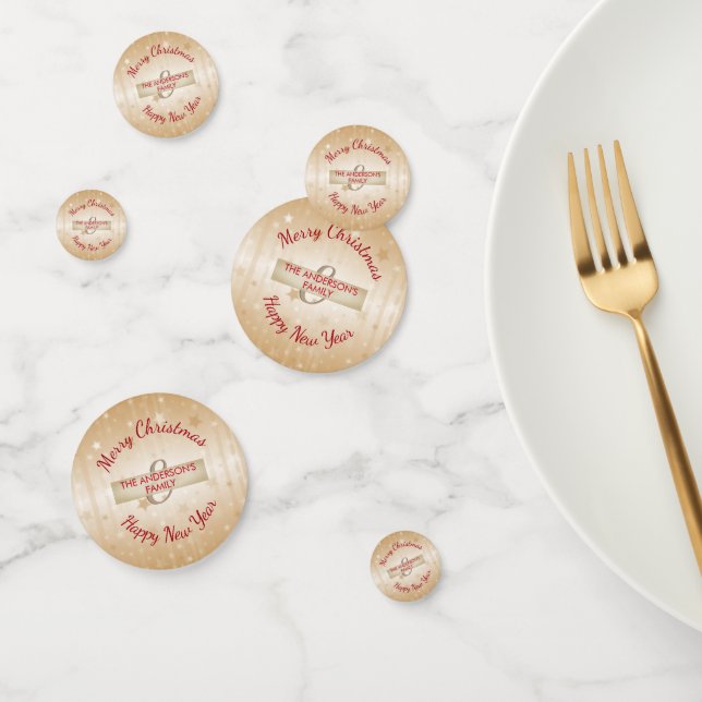 Beige Background With Stars Confetti (Group)