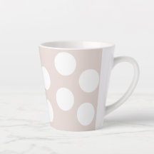 Beige Background with White Circles.  Polka Dot 