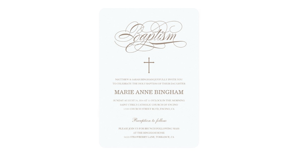 Beige Baptism Invitation | Christening Invitation | Zazzle.ca