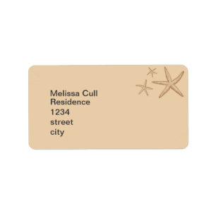 Beige Beach Themed Starfish Return Address Label