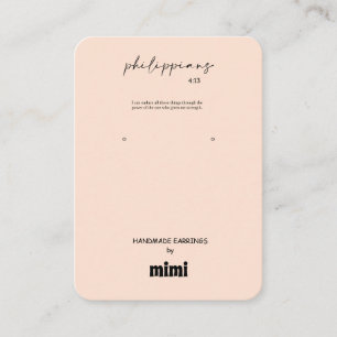 Beige Bible Verse Earring Display Business Card